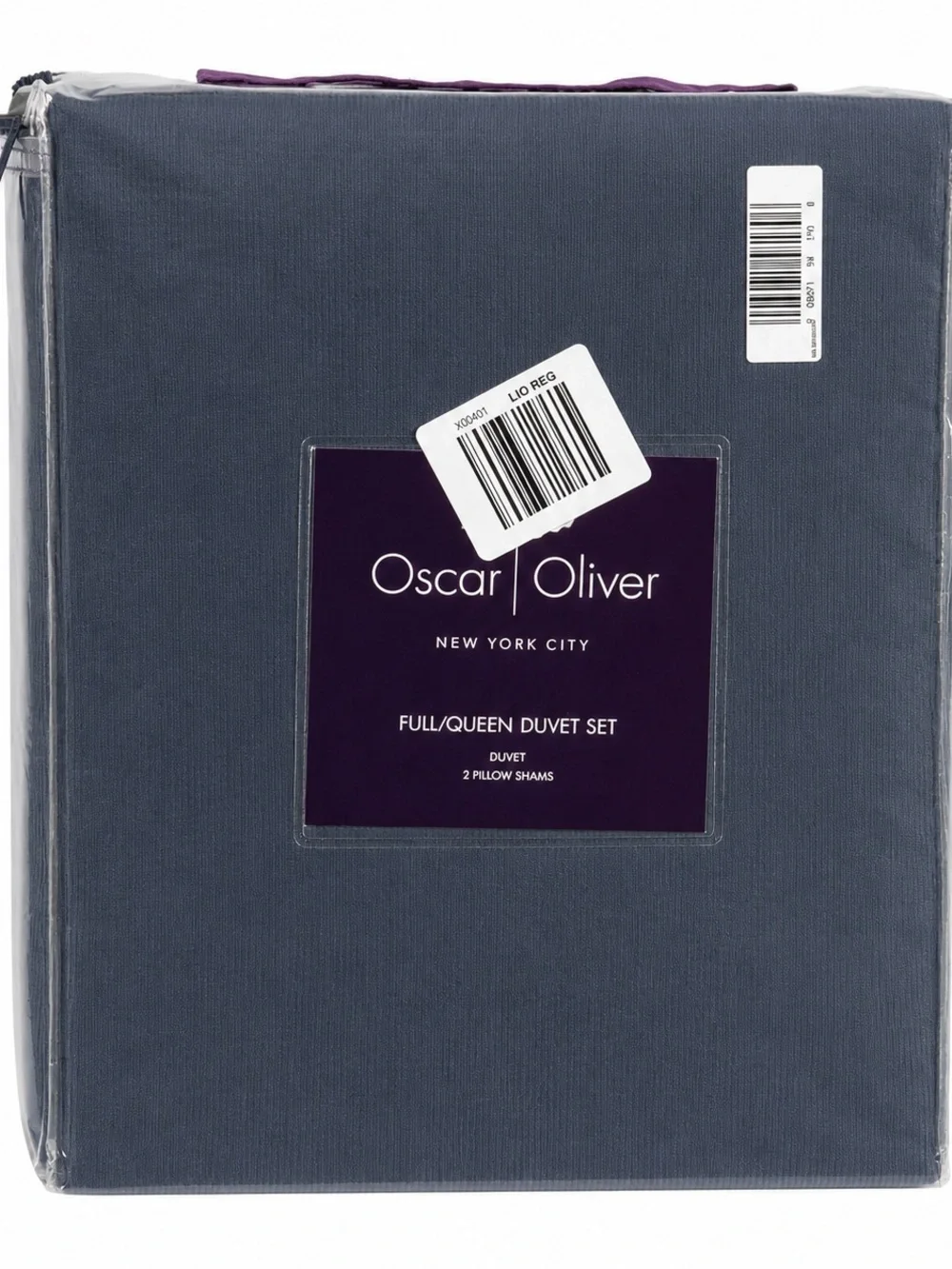 Oscar Oliver Valencia Navy Full Queen 3 Piece Duvet Cover Set New